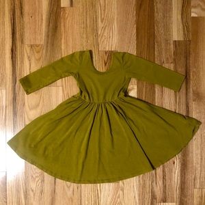 Alice + Ames light olive long sleeve ballet dress